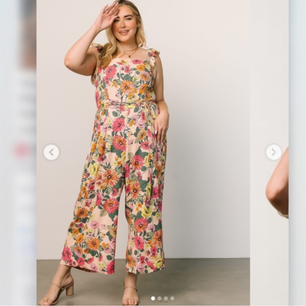 Baltic Born Gemma Multi Floral Jumpsuit With Belt Size 1x